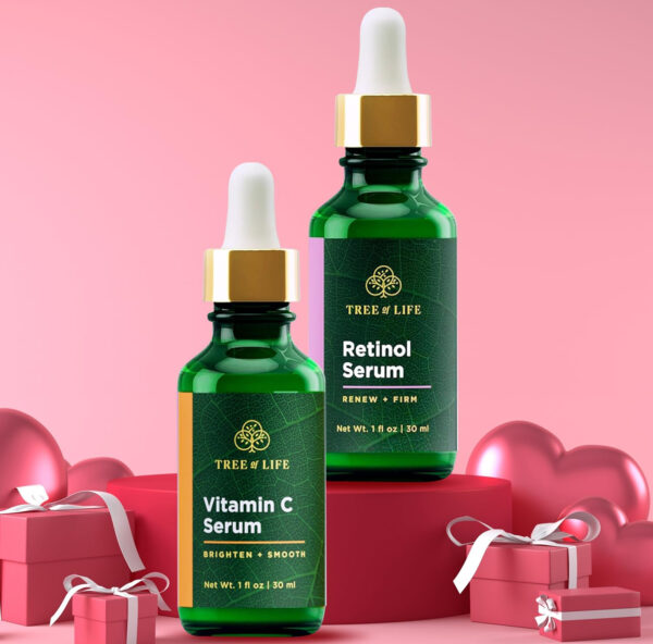 Tree of Life Beauty Facial Skin Care Set, Brightening, Firming, Hydrating, Dry Face, Dermatologist Tested - Niacinamide + Vitamin C + Retinol + Hyaluronic Acid Serum - 4 count of 1 Fl Oz