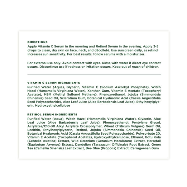 Tree of Life Beauty Facial Skin Care Set, Brightening, Firming, Hydrating, Dry Face, Dermatologist Tested - Niacinamide + Vitamin C + Retinol + Hyaluronic Acid Serum - 4 count of 1 Fl Oz