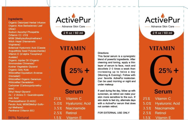 68931f098b512f5a384ff9531d0370d1bcc34b96dfb8a418dc2ca.jpg 25% Best Vitamin C Serum for Face (2 Oz/60 ml) Vitamin E+B5 Hyaluronic Acid Serum Face Retinol Ferulic Acid Niacinamide Collagen Anti Aging Age Spots Eye circles Vitamin C face Serum
