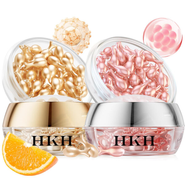 HKH Vitamin C & Retinol Serum for Face - Vit C Oil Capsule with Niacinamide, Anti Again Vit A Night Serum Capsule for Women, Reduces Fine Lines, Even Skin Tone, Firming Skin, Moisturise (38+38 ct)