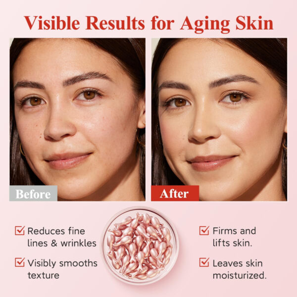 HKH Vitamin C & Retinol Serum for Face - Vit C Oil Capsule with Niacinamide, Anti Again Vit A Night Serum Capsule for Women, Reduces Fine Lines, Even Skin Tone, Firming Skin, Moisturise (38+38 ct)