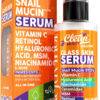 Clean Beauty Snail Mucin Serum Vitamin C Face Serum Anti Aging with Hyaluronic Acid Niacinamide Retinol MSM Aloe Vera & Ceramides, Korean Skin Care Dark Spot Remover for Glowing Skin Beauty, Pack of 1