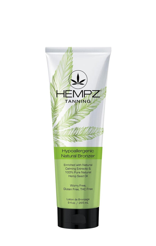 HEMPZ Hypoallergenic Dark Tan Maximizer - Herbal Moisturizing Self Tanning Lotion - Fragrance Free for Tanning Beds, Beach, Sun 9 Fl OZ