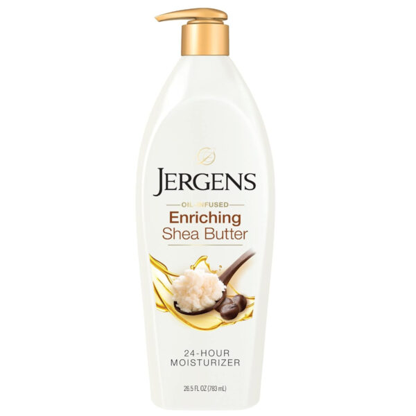 Jergens Skin Firming Body Lotion for Dry to Extra Dry Skin & Hand and Body Lotion, Pure Shea Butter Deep Conditioning Body Moisturizer, Dermatologist Tested, 26.5 oz