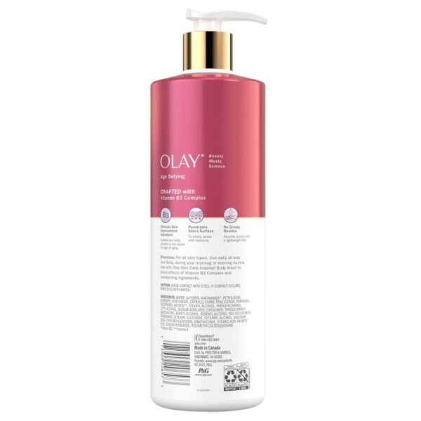 6893228b57eba0b473af2780e45ce31682262556166e883347f22.jpg Olay Body Lotion for Women, Firming with Collagen Peptides Serum, Visibly Firmer Skin, 24hr Moisture & Hydration, Fast Absorbing Formula, Vitamin B3 Complex, For All Skin Types, 17 fl oz