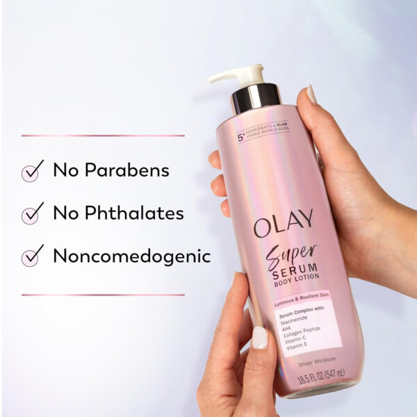 689322a0ad12e41420d6b9b1d3f885e5c03ffbf748431d4b4bc13.jpg Olay Body Lotion for Women, Firming with Collagen Peptides Serum, Visibly Firmer Skin, 24hr Moisture & Hydration, Fast Absorbing Formula, Vitamin B3 Complex, For All Skin Types, 17 fl oz