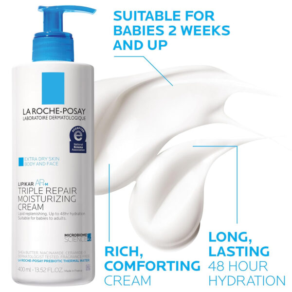 La Roche-Posay Lipikar AP+ Triple Repair Moisturizing Cream | Face & Body Lotion For Dry Skin | Shea Butter & Niacinamide Moisturizer | Gentle Face & Body Cream For Dry, Rough & Sensitive Skin