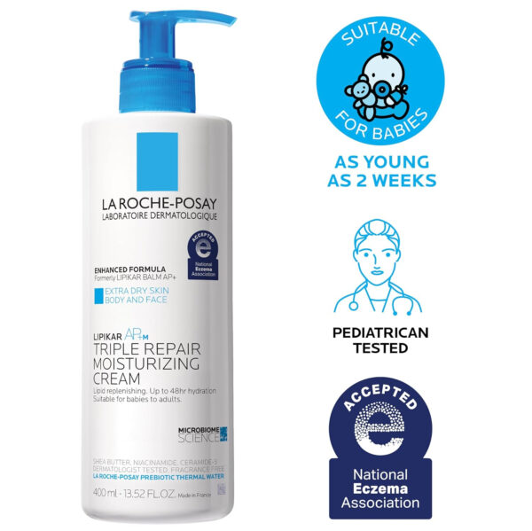 La Roche-Posay Lipikar AP+ Triple Repair Moisturizing Cream | Face & Body Lotion For Dry Skin | Shea Butter & Niacinamide Moisturizer | Gentle Face & Body Cream For Dry, Rough & Sensitive Skin