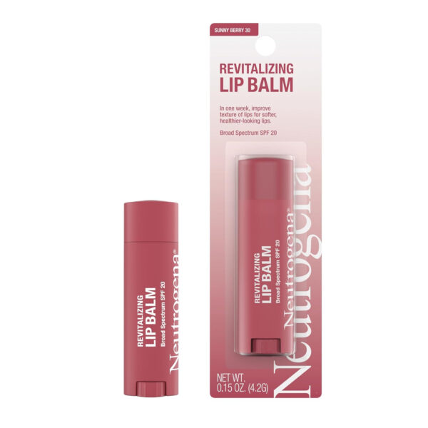 68932695ad111870e52c95db6f0d3ad9a646a176c9c97c452ee20.jpg Neutrogena Revitalizing Tinted Lip Balm Broad Spectrum SPF 20 Sunscreen, Moisturizing Lip Balm with a Sheer Tint for Softer, Smoother, Healthier-Looking Lips, Sheer Sunny Berry 30, .15 oz