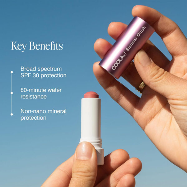 689326ec54c7bb849a54f0d551e7e3c822b682b0949b914d0b48b.jpg COOLA Organic Tinted Lip Balm & Mineral Sunscreen with SPF 30, Dermatologist Tested Lip Care for Daily Protection, Vegan, 0.15 Oz