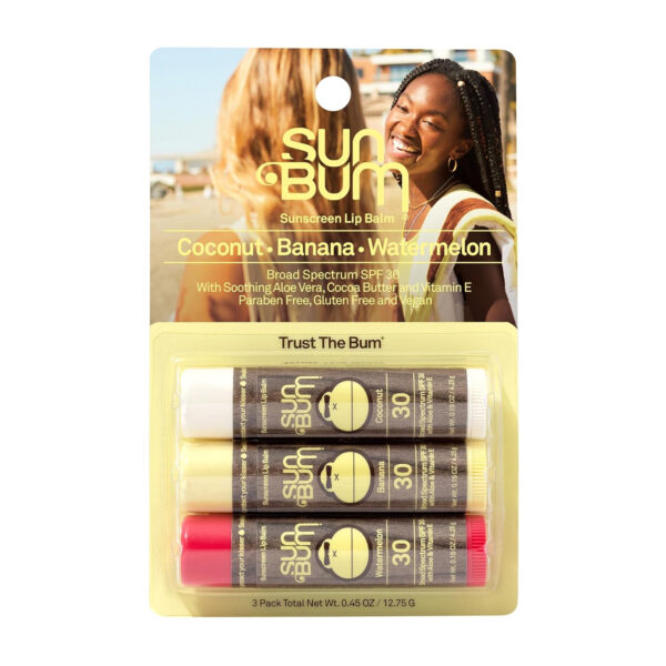 Sun Bum SPF 30 Sunscreen Pomegranate Lip Balm - Moisturizing Aloe Vera and Vitamin E - Vegan and Cruelty Free - Broad Spectrum UVA/UVB Lip Protection - 0.15 oz Stick