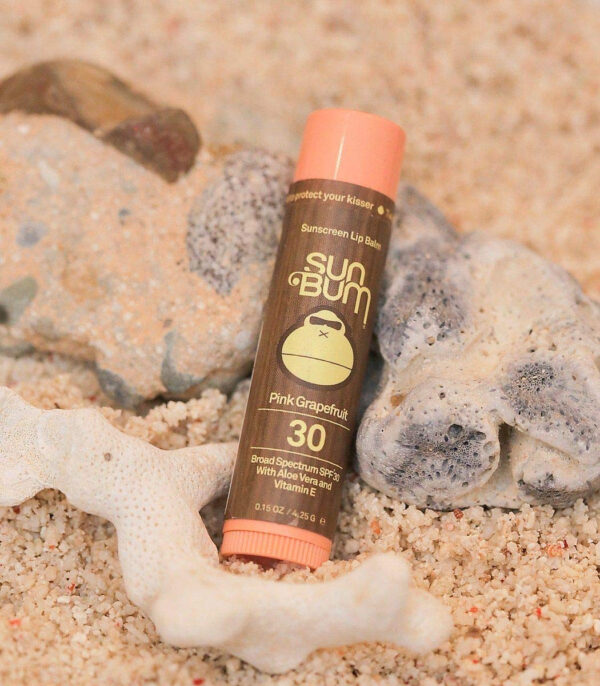 Sun Bum SPF 30 Sunscreen Pomegranate Lip Balm - Moisturizing Aloe Vera and Vitamin E - Vegan and Cruelty Free - Broad Spectrum UVA/UVB Lip Protection - 0.15 oz Stick