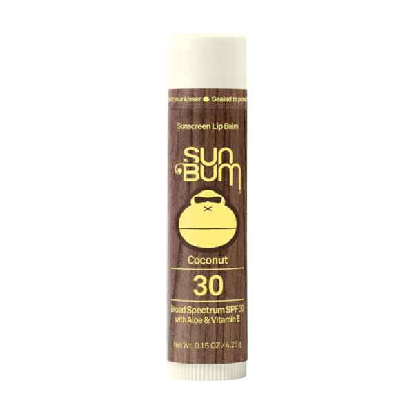 Sun Bum SPF 30 Sunscreen Pomegranate Lip Balm - Moisturizing Aloe Vera and Vitamin E - Vegan and Cruelty Free - Broad Spectrum UVA/UVB Lip Protection - 0.15 oz Stick