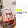Raw Elements Tinted Lip Sun Kissed, Ocean Mist, Magma Red SPF 30 .15 oz Sunrise Pack