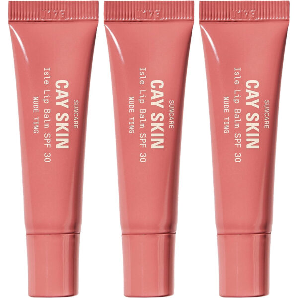 Cay Skin Isle Lip Balm SPF 30 – High Shine, Hydrating + Sheer Lip Gloss in Vanilla Brown Sugar Flavor – Formulated with Natural Ingredients for All Skin Tones – Bad Gyal Berry