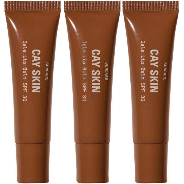 Cay Skin Isle Lip Balm SPF 30 – High Shine, Hydrating + Sheer Lip Gloss in Vanilla Brown Sugar Flavor – Formulated with Natural Ingredients for All Skin Tones – Bad Gyal Berry