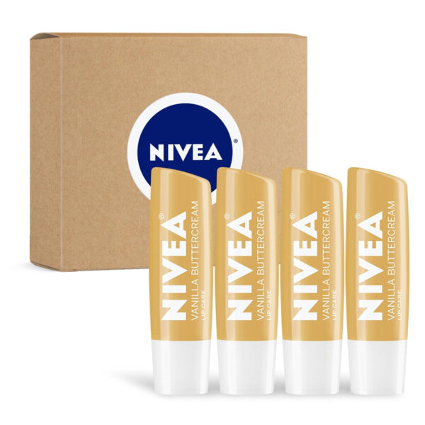 689328bddfab42285ce87899909a014674ffabe6546231e62178a.jpg NIVEA Lip Care, Fruity Tinted Lip Balm Variety Pack, Cherry, Strawberry, Blackberry and Watermelon Flavors, 3-in-1 Moisture, Repair and Color, 0.17 Oz Stick, Pack of 4