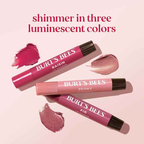 Burt's Bees Lip Shimmer Nude Collection, Tinted Lip Balm Stick, Moisturizing for All Day Hydration with Natural Glowy Pigmented Finish & Buildable Color, 3 Warm Shades Value Pack, 3 Tubes x 0.09 Oz