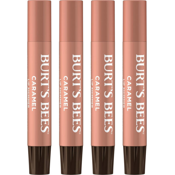 Burt's Bees Lip Shimmer Nude Collection, Tinted Lip Balm Stick, Moisturizing for All Day Hydration with Natural Glowy Pigmented Finish & Buildable Color, 3 Warm Shades Value Pack, 3 Tubes x 0.09 Oz