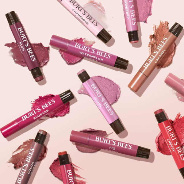 Burt's Bees Lip Shimmer Nude Collection, Tinted Lip Balm Stick, Moisturizing for All Day Hydration with Natural Glowy Pigmented Finish & Buildable Color, 3 Warm Shades Value Pack, 3 Tubes x 0.09 Oz
