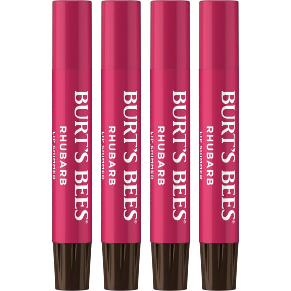 Burt's Bees Lip Shimmer Nude Collection, Tinted Lip Balm Stick, Moisturizing for All Day Hydration with Natural Glowy Pigmented Finish & Buildable Color, 3 Warm Shades Value Pack, 3 Tubes x 0.09 Oz