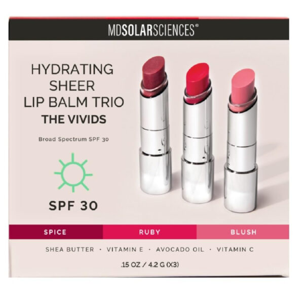689329885395195c3dd199d1c2462e4234595b6e74e5401e9095a.jpg MDSolarSciences Tinted Lip Balm SPF 30, Sheer Hydrating Lip Sunscreen –Vegan, Gluten Free Lip with Naturally Moisturizing Shea Butter and Avocado Oil