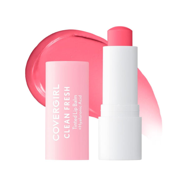 COVERGIRL Clean Fresh Tinted Lip Balm SPF 15-10 - You Make Me Blush, with Mineral Sunscreen, Moisturizing, Vegan Formula, 0.14oz