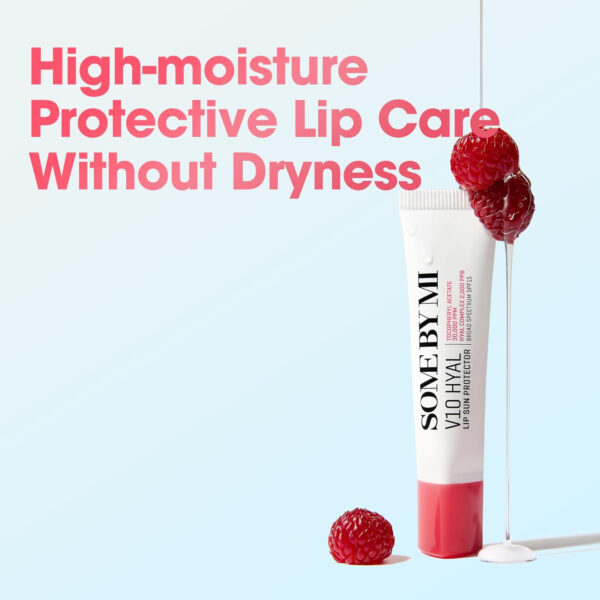 SOME BY MI V10 Hyal Lip Sun Protector Rosy – Pack of 2, 0.46oz – Korean Tinted Glow SPF 15 Sunscreen Lip Balm for Dry & Sensitive Lips – Hydrating with Hyaluronic Acid & Vitamin E – Korean Skin Care