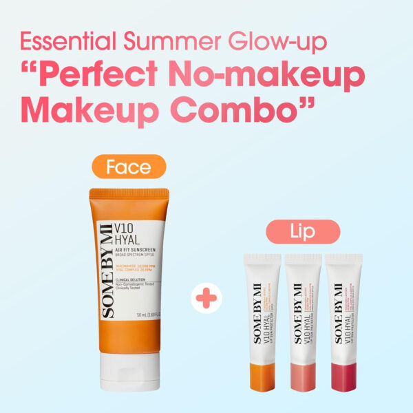 SOME BY MI V10 Hyal Lip Sun Protector Rosy – Pack of 2, 0.46oz – Korean Tinted Glow SPF 15 Sunscreen Lip Balm for Dry & Sensitive Lips – Hydrating with Hyaluronic Acid & Vitamin E – Korean Skin Care