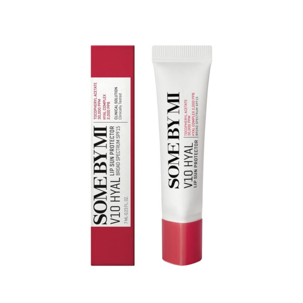 SOME BY MI V10 Hyal Lip Sun Protector Rosy – Pack of 2, 0.46oz – Korean Tinted Glow SPF 15 Sunscreen Lip Balm for Dry & Sensitive Lips – Hydrating with Hyaluronic Acid & Vitamin E – Korean Skin Care
