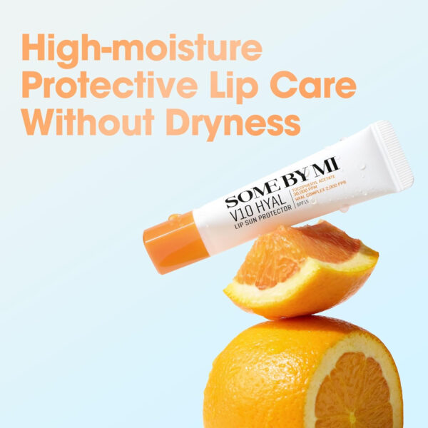 SOME BY MI V10 Hyal Lip Sun Protector Rosy – Pack of 2, 0.46oz – Korean Tinted Glow SPF 15 Sunscreen Lip Balm for Dry & Sensitive Lips – Hydrating with Hyaluronic Acid & Vitamin E – Korean Skin Care
