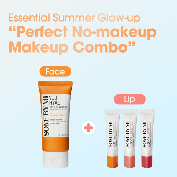 SOME BY MI V10 Hyal Lip Sun Protector Rosy – Pack of 2, 0.46oz – Korean Tinted Glow SPF 15 Sunscreen Lip Balm for Dry & Sensitive Lips – Hydrating with Hyaluronic Acid & Vitamin E – Korean Skin Care