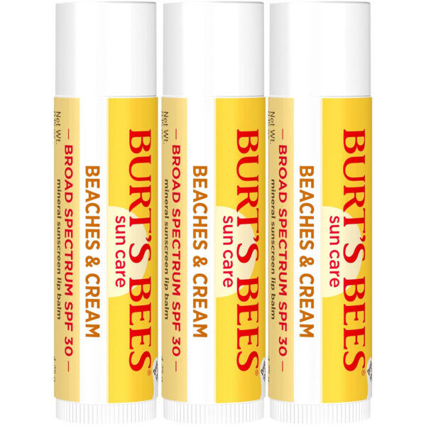 68932a7a1b26526ac7170eb4467e6d835aa52de679485768514e2.jpg Burt’s Bees SPF 30 Lip Balm, Island Getaway - Coco Loco, Beaches & Cream, Tropic Like It's Hot, Water-Resistant Sun Care, Natural Origin Lip Treatment, 3 Tubes, 0.15 oz
