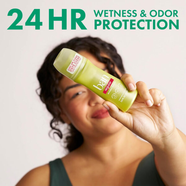 68932bc4040860c889050628de1dfcb45961d8bcedece3347041a.jpg Ban Invisible Roll-on Antiperspirant Deodorant for Women and Men, 24-hour Underarm Odor & Sweat Protection, Powder Fresh, 3.5 Oz, Pack of 2