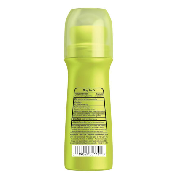68932bd32aa9ef4b09efbdf7942f95356582f09642eb1b3203598.jpg Ban Invisible Roll-on Antiperspirant Deodorant for Women and Men, 24-hour Underarm Odor & Sweat Protection, Powder Fresh, 3.5 Oz, Pack of 2