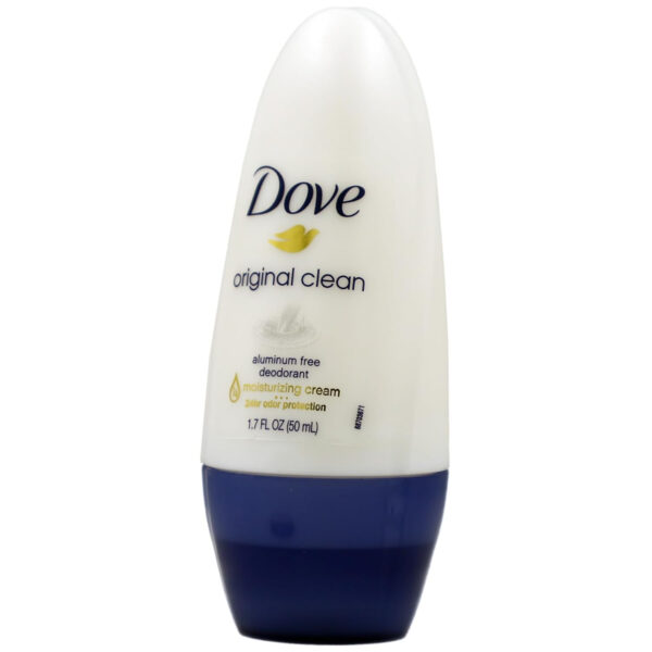Dove Original Clean Roll On Deodorant, Aluminum Free, All Day Odor Protection, 4-Pack, 1.7 FL Oz Each, 4 Bottles