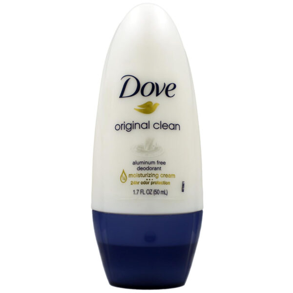 Dove Original Clean Roll On Deodorant, Aluminum Free, All Day Odor Protection, 4-Pack, 1.7 FL Oz Each, 4 Bottles