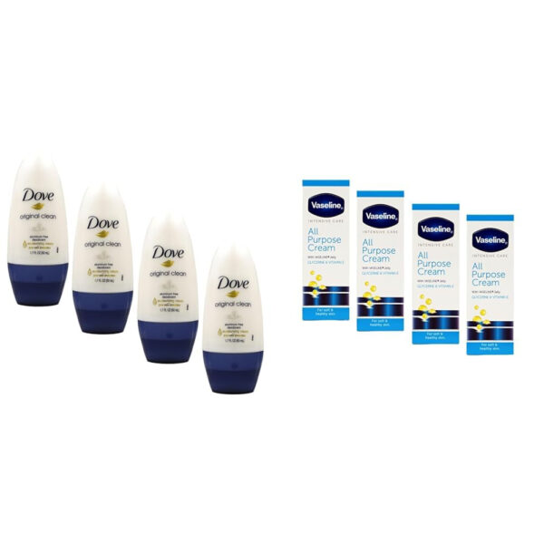 Dove Original Clean Roll On Deodorant, Aluminum Free, All Day Odor Protection, 4-Pack, 1.7 FL Oz Each, 4 Bottles