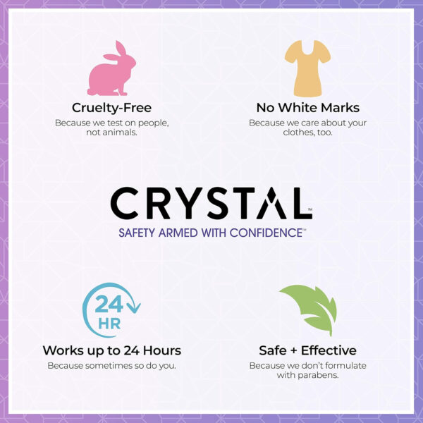 68932c846a4508862ccfeb057b1f0e63b7f79c68471828cf76e4c.jpg CRYSTAL Deodorant Aluminum Free Mineral Deodorant Roll-On for Women & Men, Lavender & White Tea - Paraben Free - Certified Cruelty Free & Vegan Deodorant - Prevents Odor Up to 24 Hours ,2.25 Fl Oz (Pack of 3),21661-3