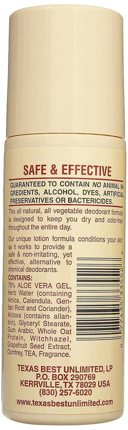 Alvera All Natural Roll-On Deodorant Aloe & Almonds - 3 Fl Oz, 4 pack