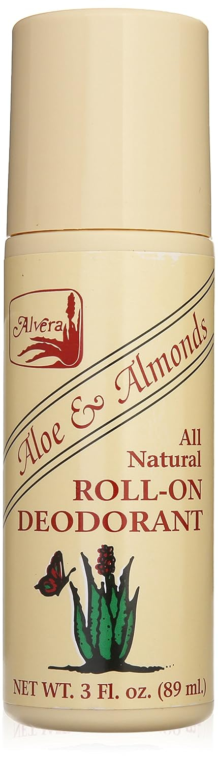 Alvera All Natural Roll-On Deodorant Aloe & Almonds - 3 Fl Oz, 4 pack