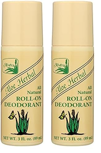Alvera All Natural Roll-On Deodorant Aloe & Almonds - 3 Fl Oz, 4 pack