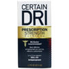 Certain Dri Prescription-Strength Clinical Antiperspirant Roll-On - 72-Hour Fragrance-Free Sweat Protection for Excessive Sweating & Hyperhidrosis - 15% Aluminum Chloride - Doctor-Recommended - 1.2oz