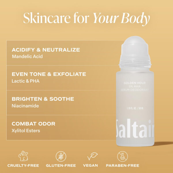 Saltair Serum Deodorant Signature Scents 2 Pack. 5% AHA Formula. Lactic Acid and Mandelic Acid Deodorant. Aluminum Free Odor Control for Women and Men. Travel Essentials, 2x 1.7oz Roll On