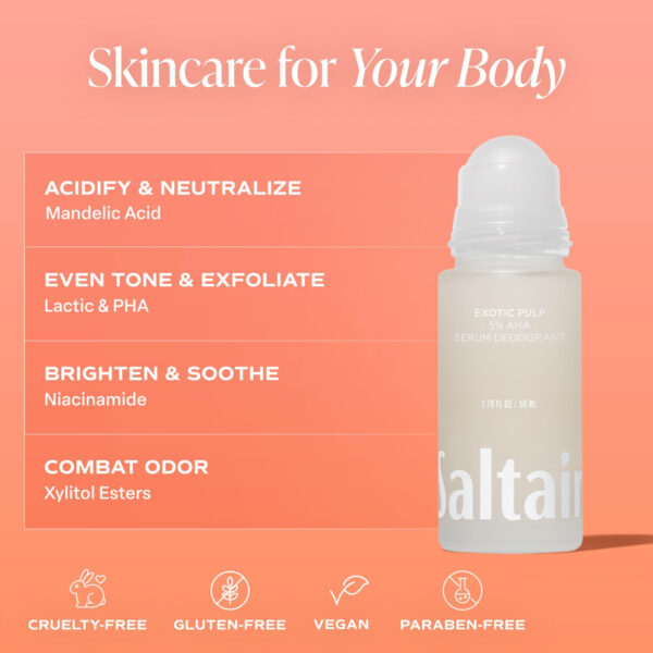 Saltair Serum Deodorant Signature Scents 2 Pack. 5% AHA Formula. Lactic Acid and Mandelic Acid Deodorant. Aluminum Free Odor Control for Women and Men. Travel Essentials, 2x 1.7oz Roll On
