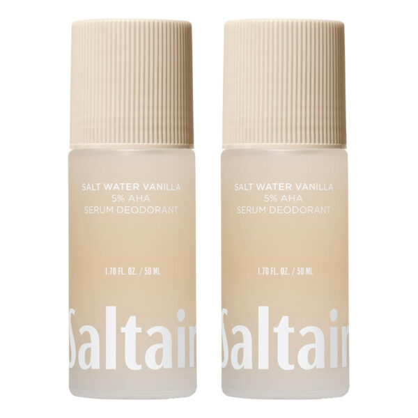 Saltair Serum Deodorant Signature Scents 2 Pack. 5% AHA Formula. Lactic Acid and Mandelic Acid Deodorant. Aluminum Free Odor Control for Women and Men. Travel Essentials, 2x 1.7oz Roll On