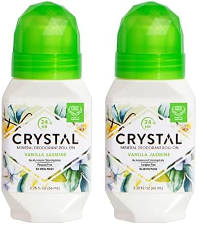 CRYSTAL Mineral Deodorant Roll-On Unscented Body Deodorant With 24-Hour Odor Protection, Aluminum Chloride & Paraben Free, 2.25 FL OZ (Packaging May Vary)