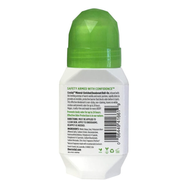 CRYSTAL Mineral Deodorant Roll-On Unscented Body Deodorant With 24-Hour Odor Protection, Aluminum Chloride & Paraben Free, 2.25 FL OZ (Packaging May Vary)