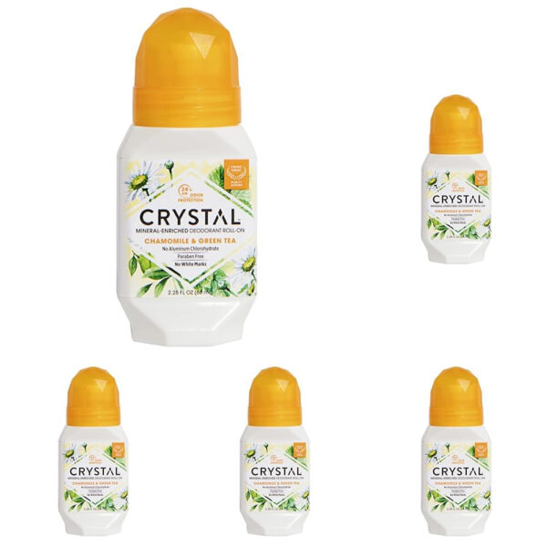 CRYSTAL Mineral Deodorant Roll-On Unscented Body Deodorant With 24-Hour Odor Protection, Aluminum Chloride & Paraben Free, 2.25 FL OZ (Packaging May Vary)