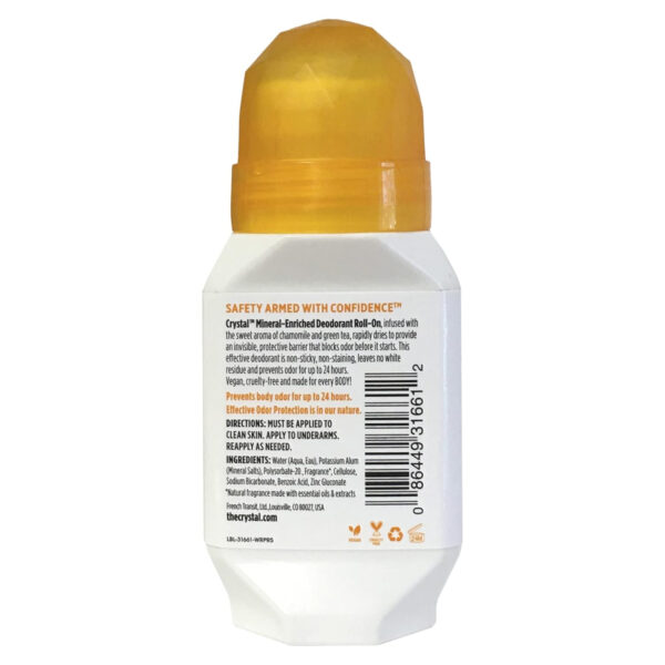 CRYSTAL Mineral Deodorant Roll-On Unscented Body Deodorant With 24-Hour Odor Protection, Aluminum Chloride & Paraben Free, 2.25 FL OZ (Packaging May Vary)